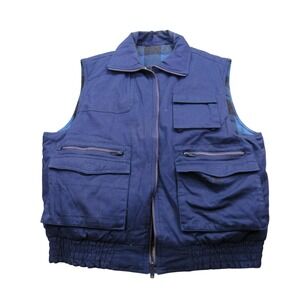 Woodland Men's Reservable Lined Utility Vest Workwear Pockets Zipper Size L